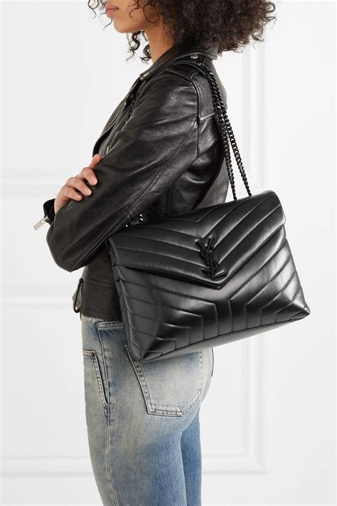 black loulou ysl|SAINT LAURENT Loulou medium quilted leather shoulder bag.